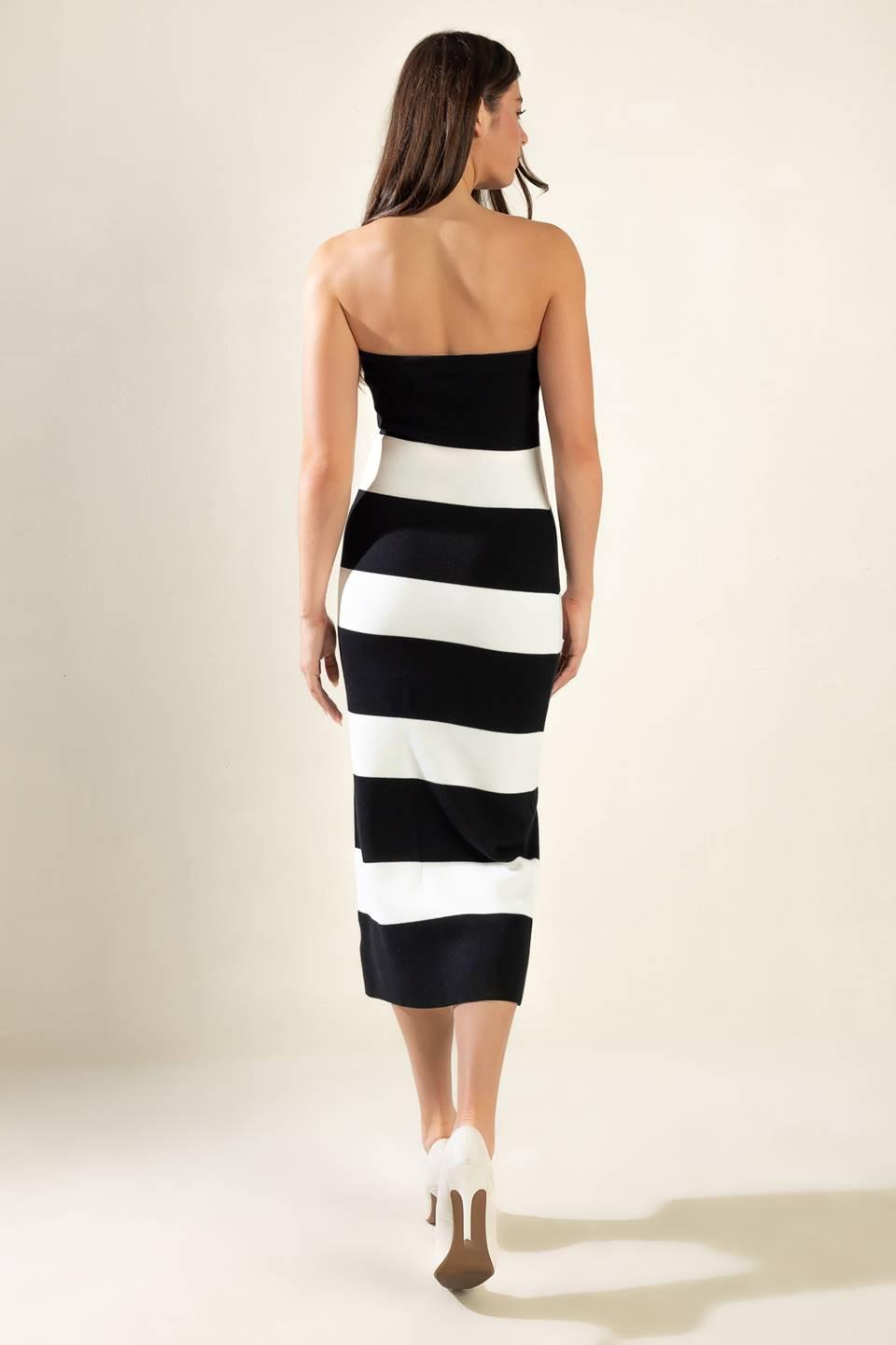 Romantic Afternoon Sweater Midi Tube Dress