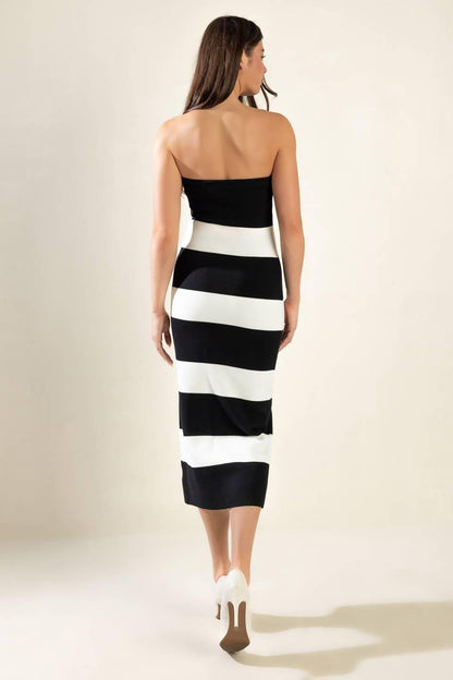 Romantic Afternoon Sweater Midi Tube Dress
