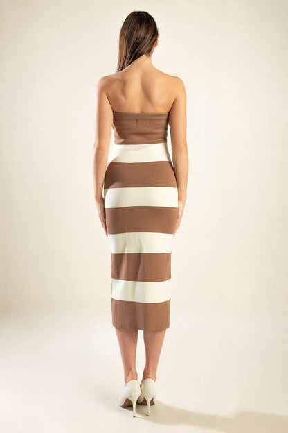 Romantic Afternoon Sweater Midi Tube Dress