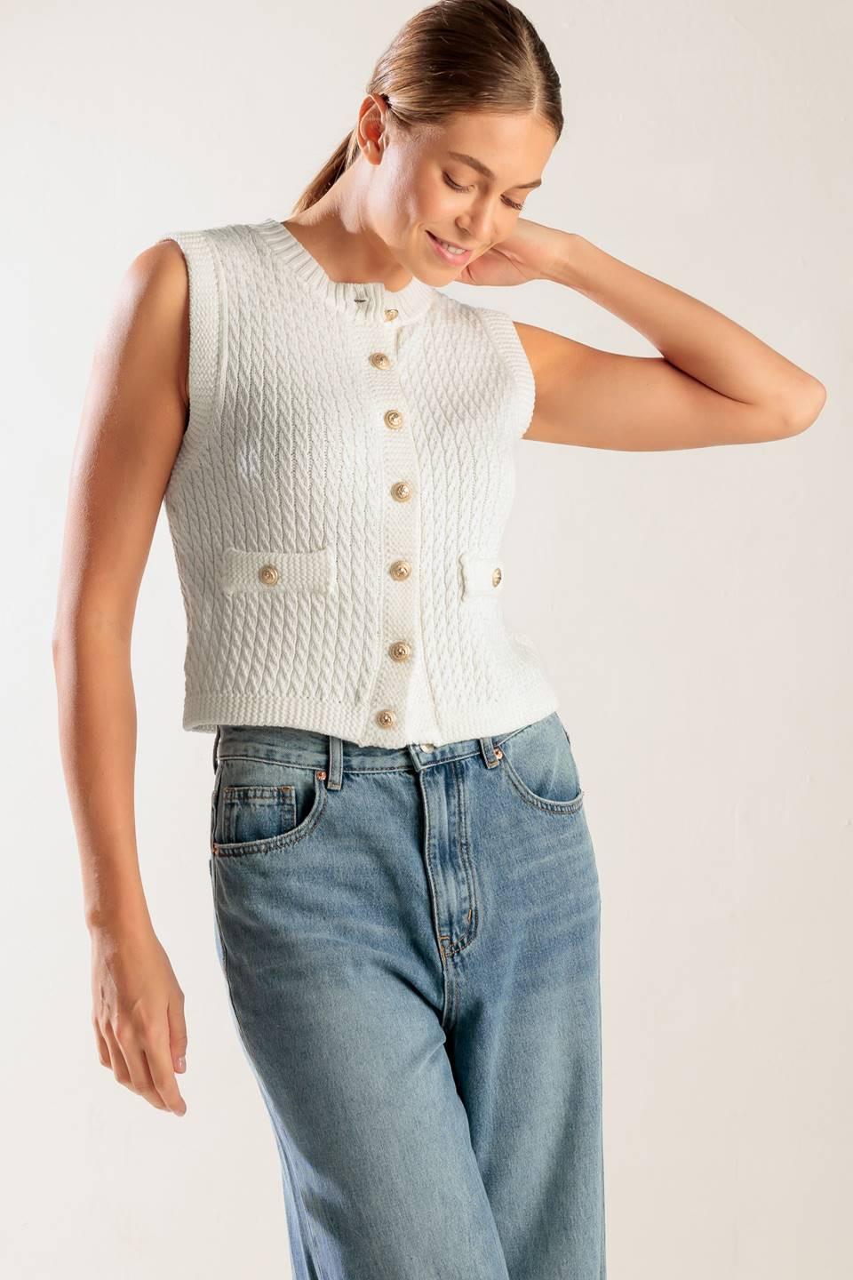 Nothing Like it White Knit Vest