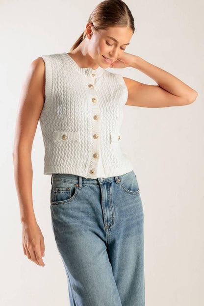 Nothing Like it White Knit Vest