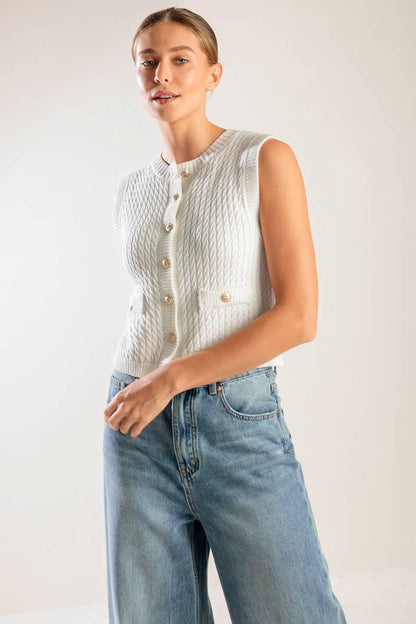 Nothing Like it White Knit Vest