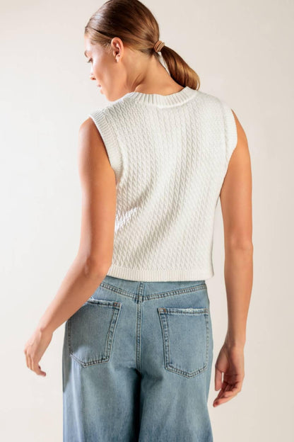 Nothing Like it White Knit Vest
