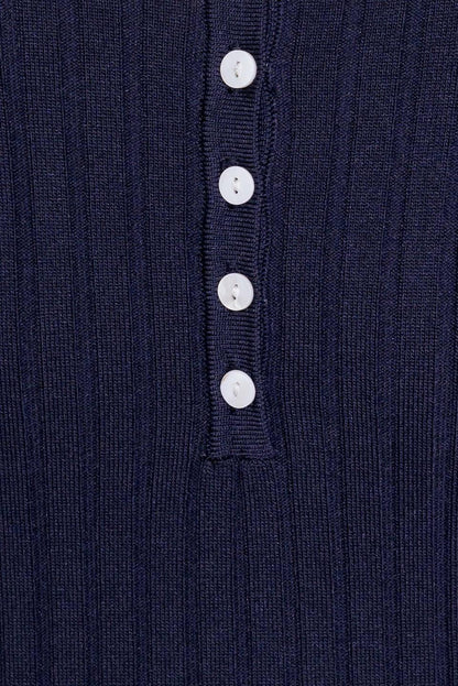 So Magnetic Navy Sweater Midi Dress