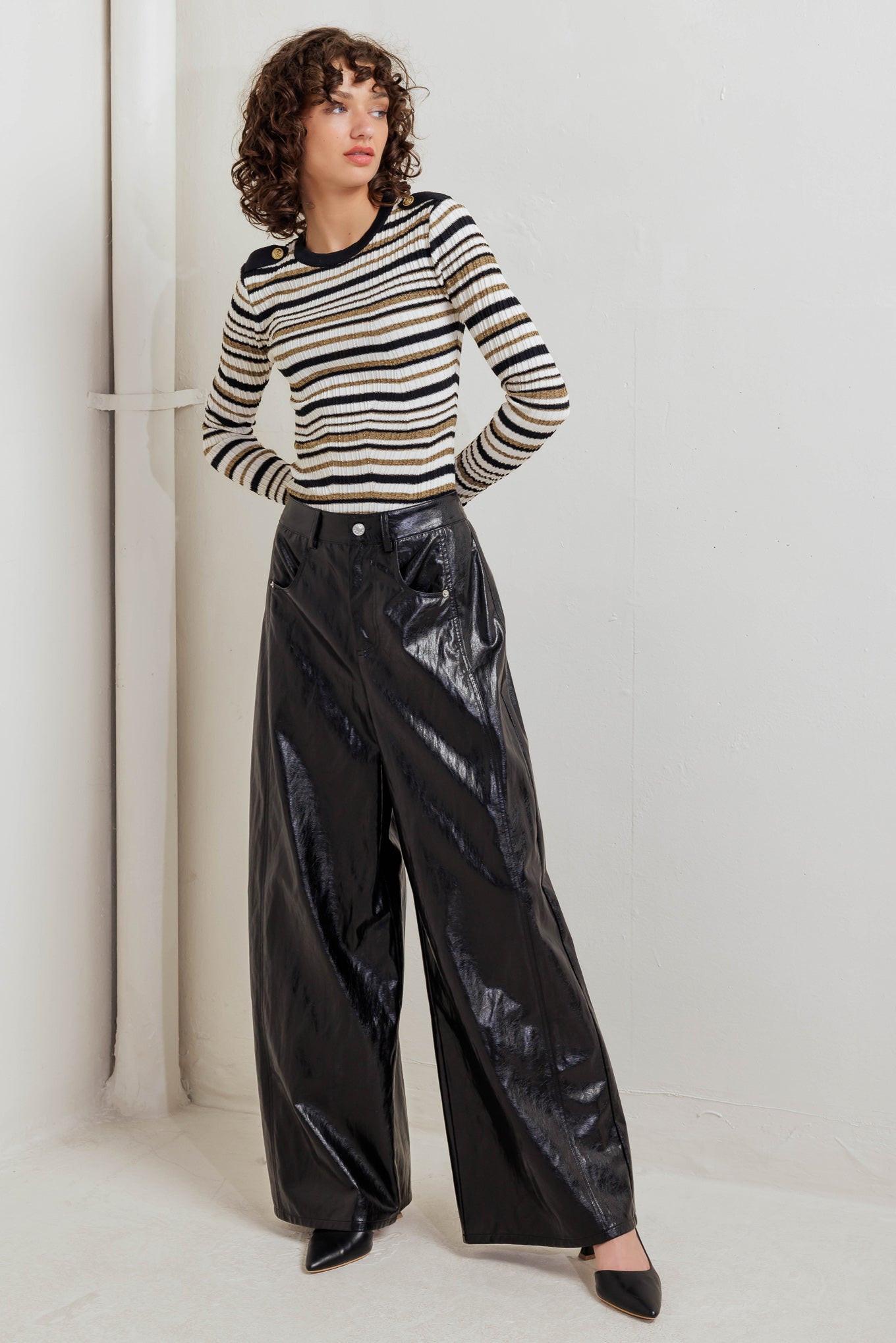 Sweet Stripe Muse Sweater Knit Top