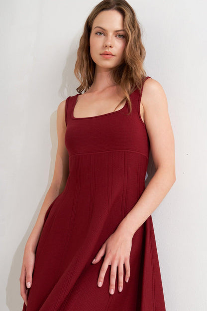 Skater in Wine Sweater Mini Dress