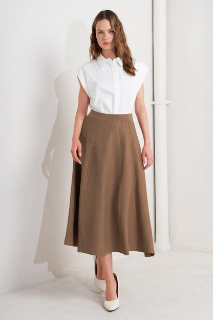 Latte Lane Sweater Knit Circle Skirt