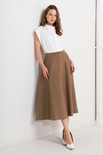 Latte Lane Sweater Knit Circle Skirt