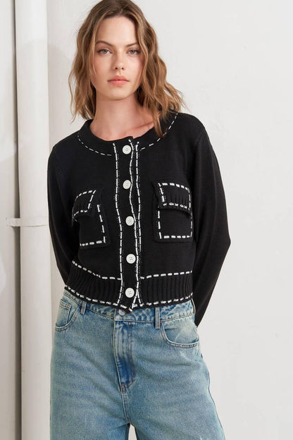 Mono Frame Sweater Knit Top