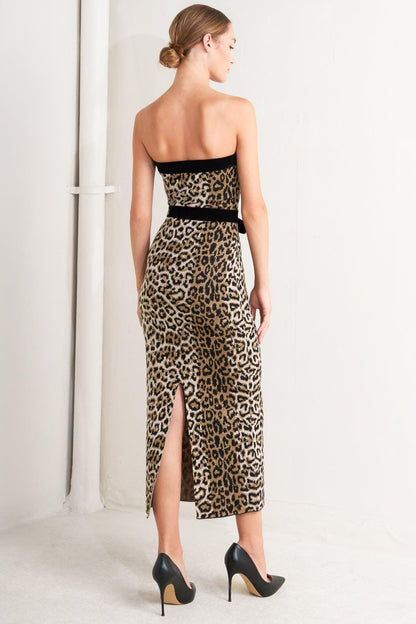 Wild Romance Leopard Knit Midi Dress