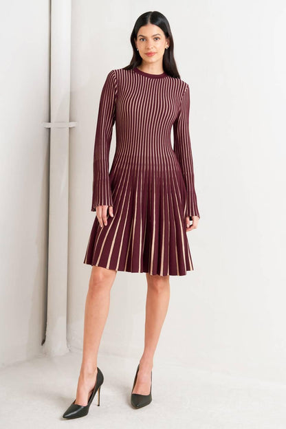Vertical Grace Sweater Mini Dress