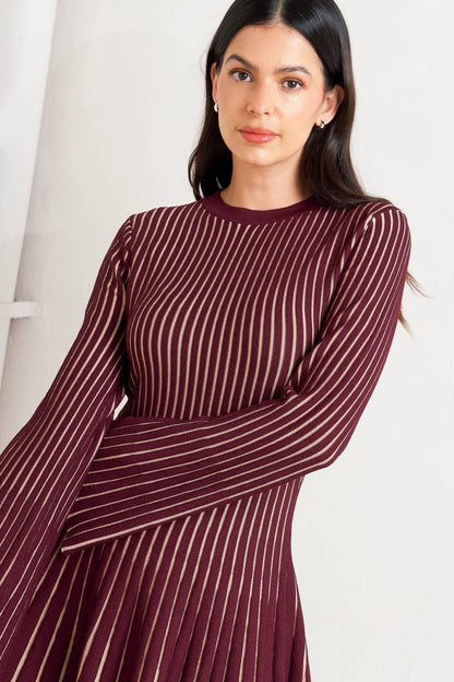 Vertical Grace Sweater Mini Dress