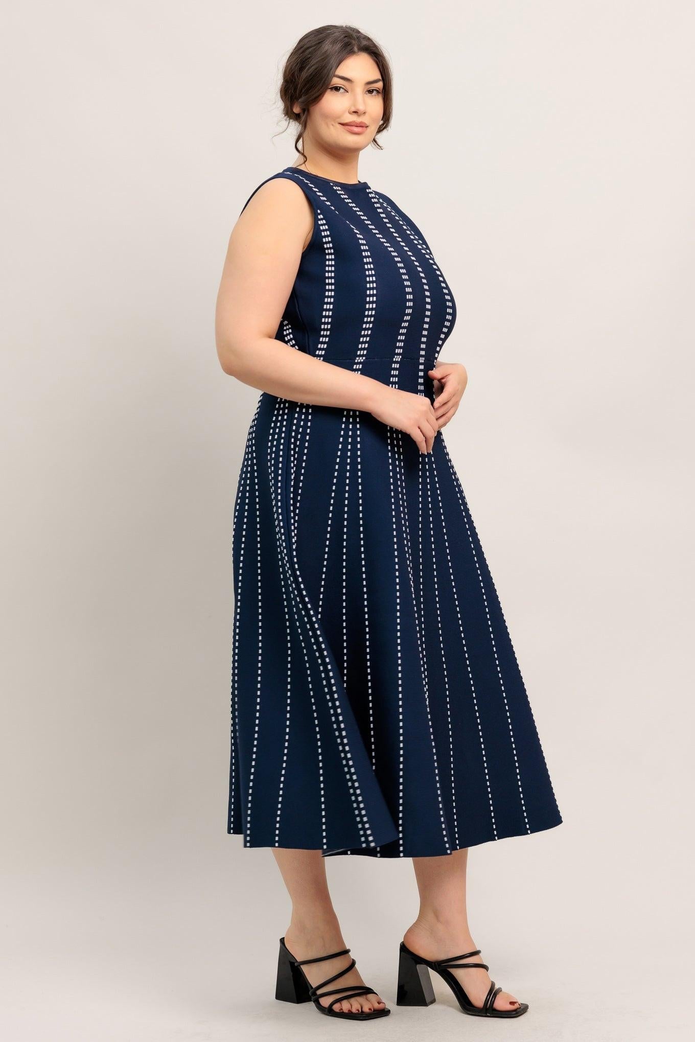 Perfectly Poised Jacquard Sweater Midi Dress
