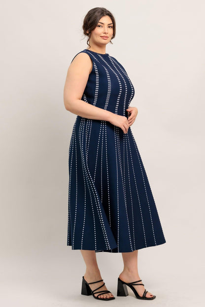 Perfectly Poised Jacquard Sweater Midi Dress