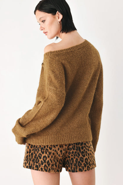 Fireside Charm Cinched Neck Sweater