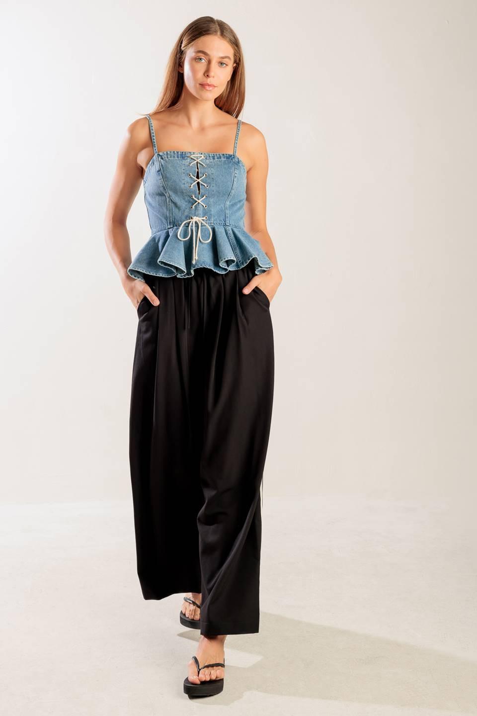Grand Entrance Indigo Denim Top