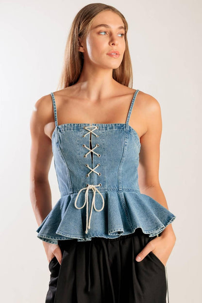 Grand Entrance Indigo Denim Top