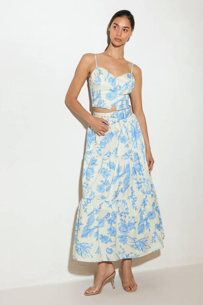 Urban Charm Woven Cami Top and Skirt Set