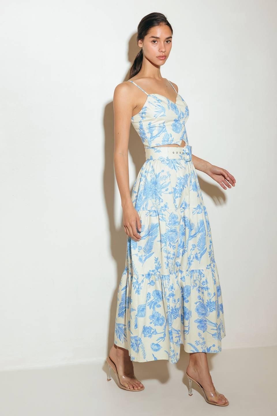 Urban Charm Woven Cami Top and Skirt Set