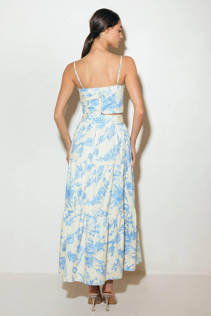 Urban Charm Woven Cami Top and Skirt Set