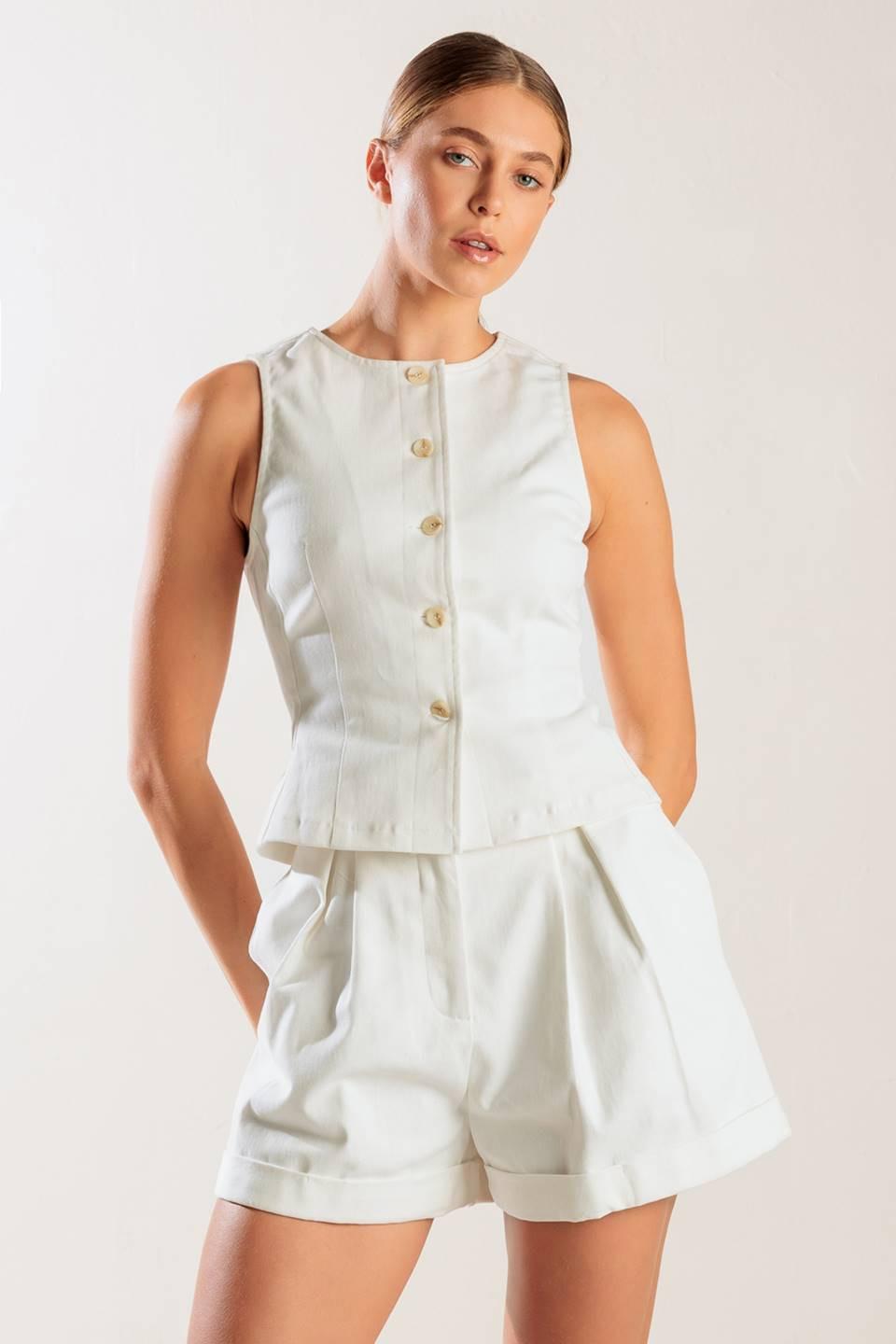 Love Letters White Woven Vest