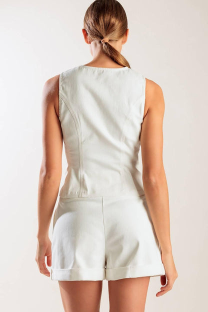 Love Letters White Woven Vest