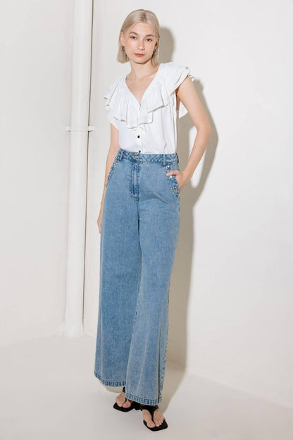 Made for Romance Off White Woven Top