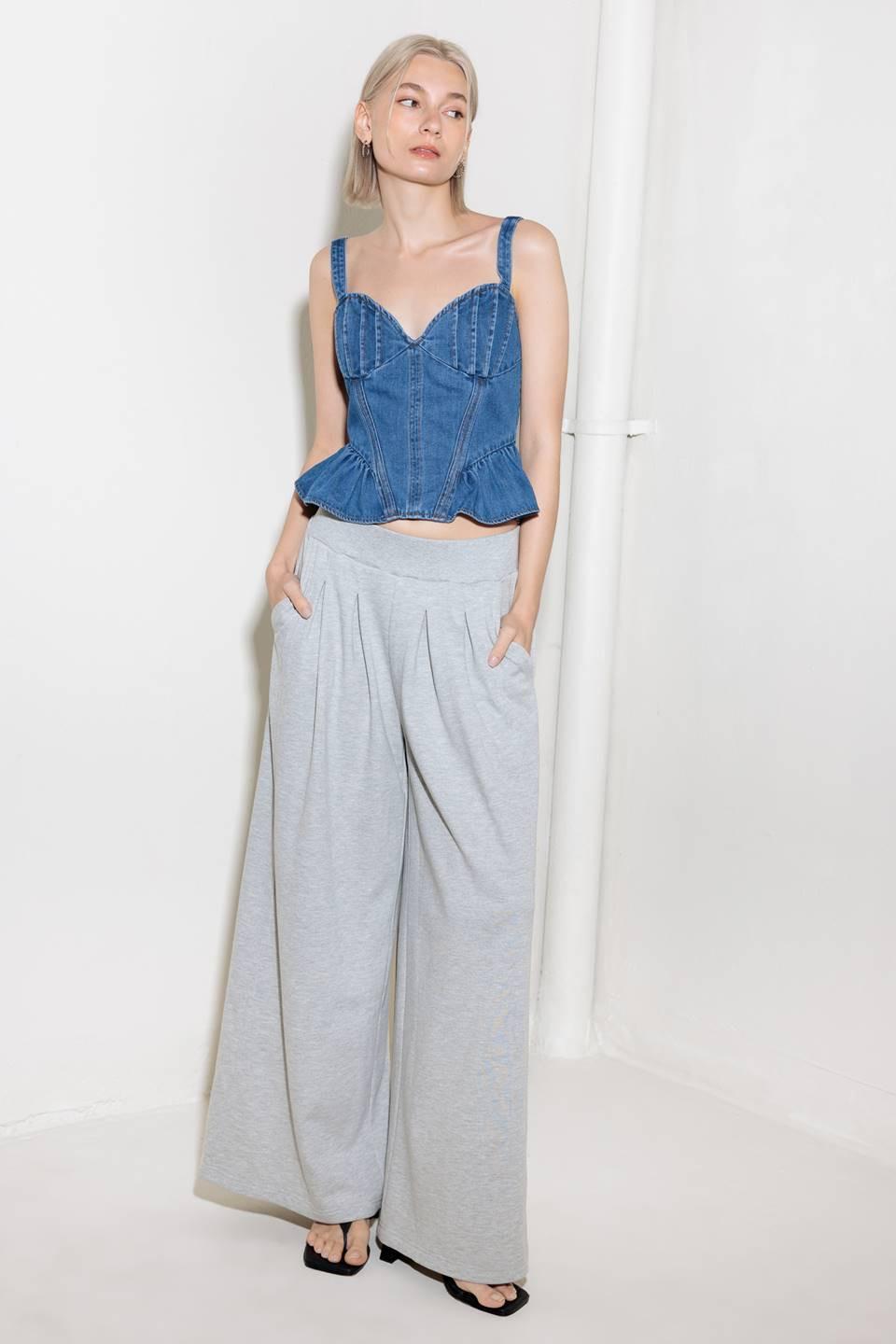 Whisper Softly Blue Denim Top