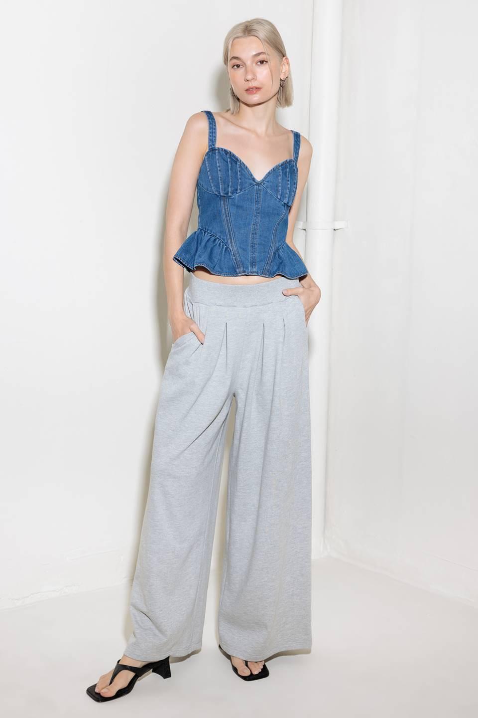 Whisper Softly Blue Denim Top