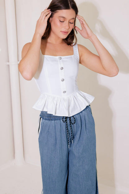 In This Moment White Woven Top