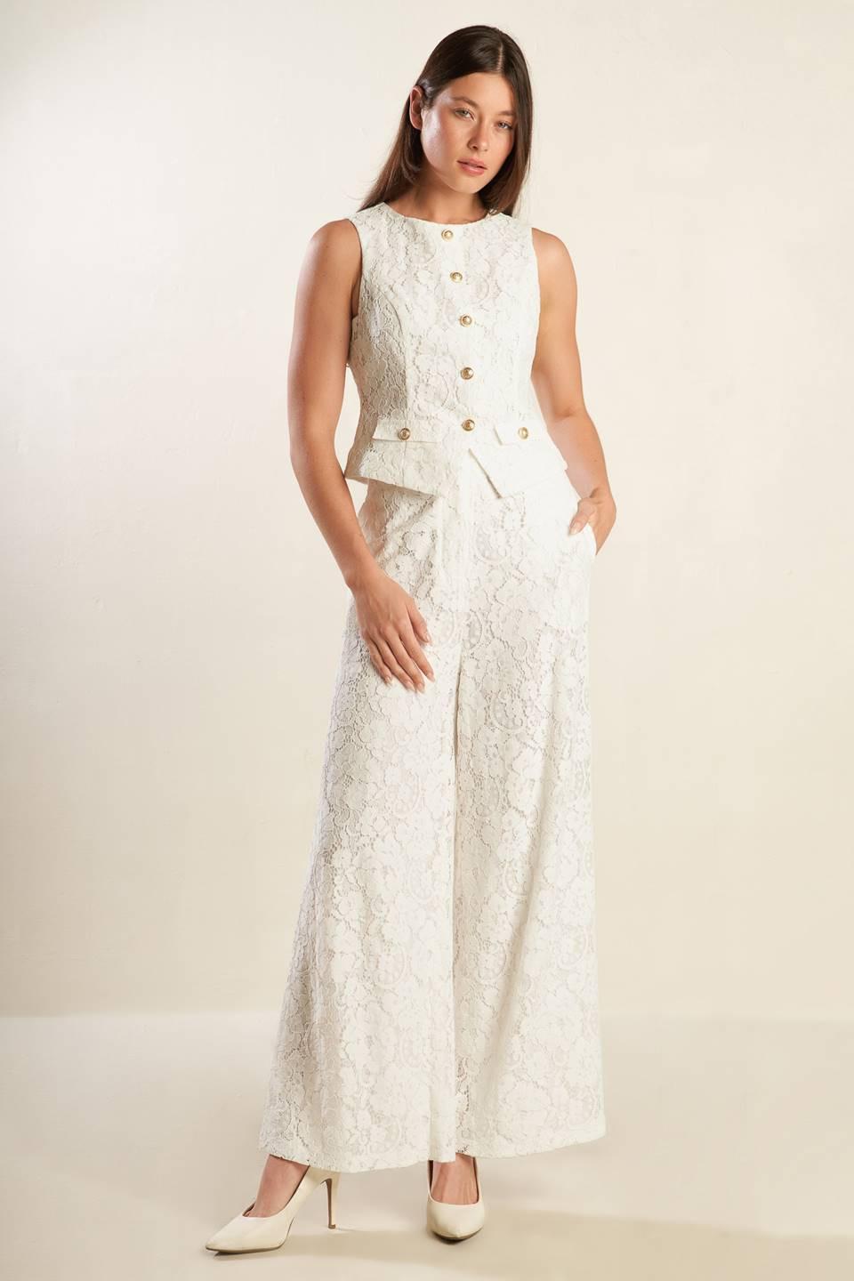 Think Later Woven Lace Vest