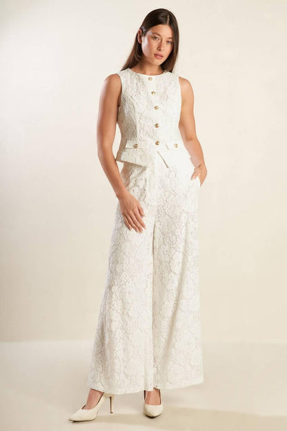 Think Later Woven Lace Vest