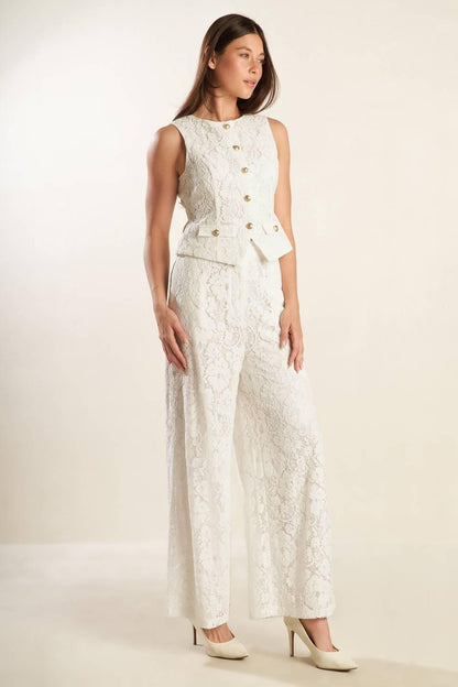 Think Later Woven Lace Vest