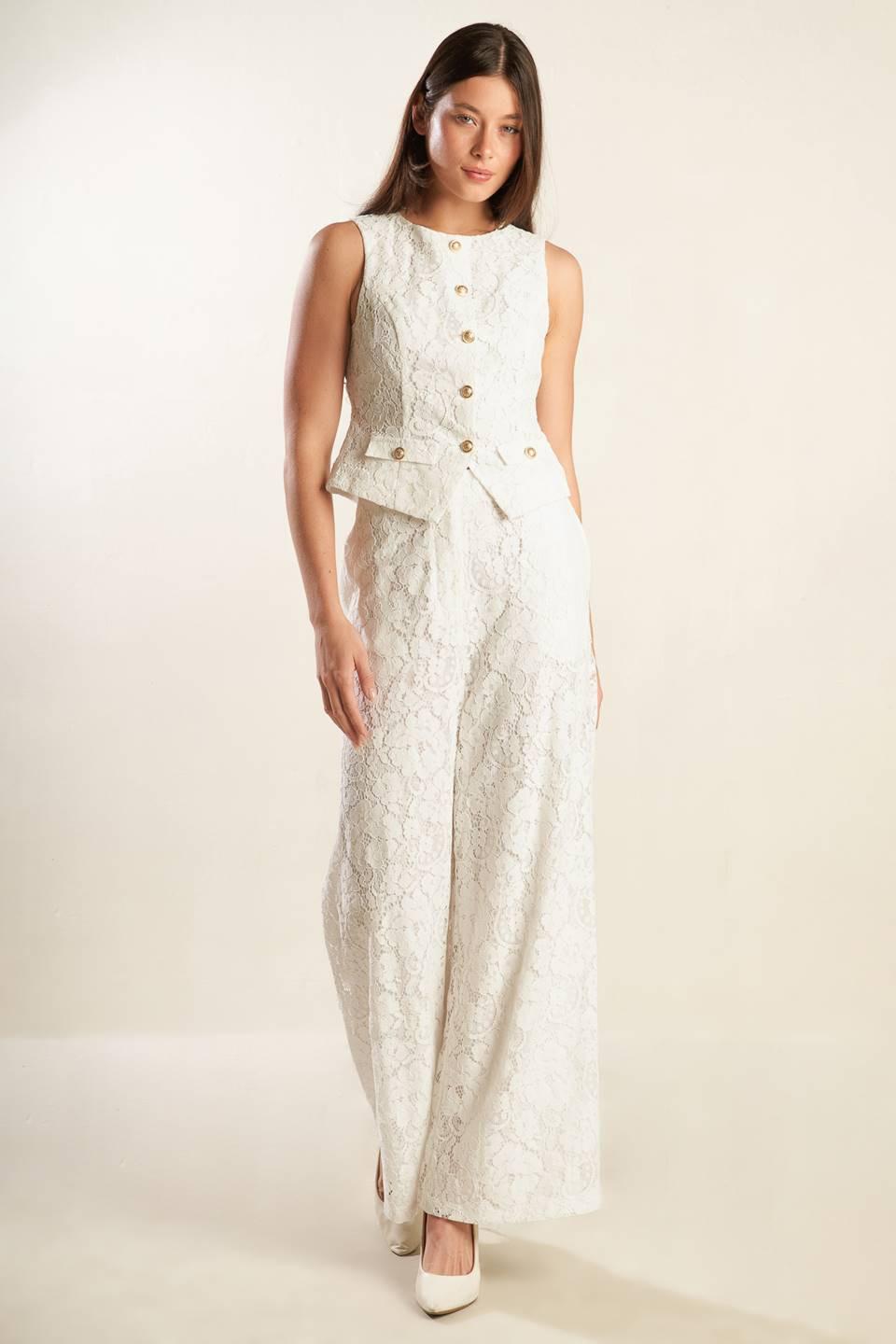 Think Later Woven Lace Vest