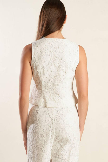 Think Later Woven Lace Vest