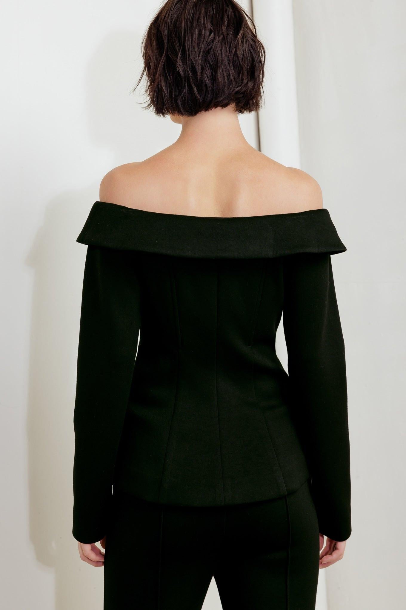 Modern Flow Black Woven Top