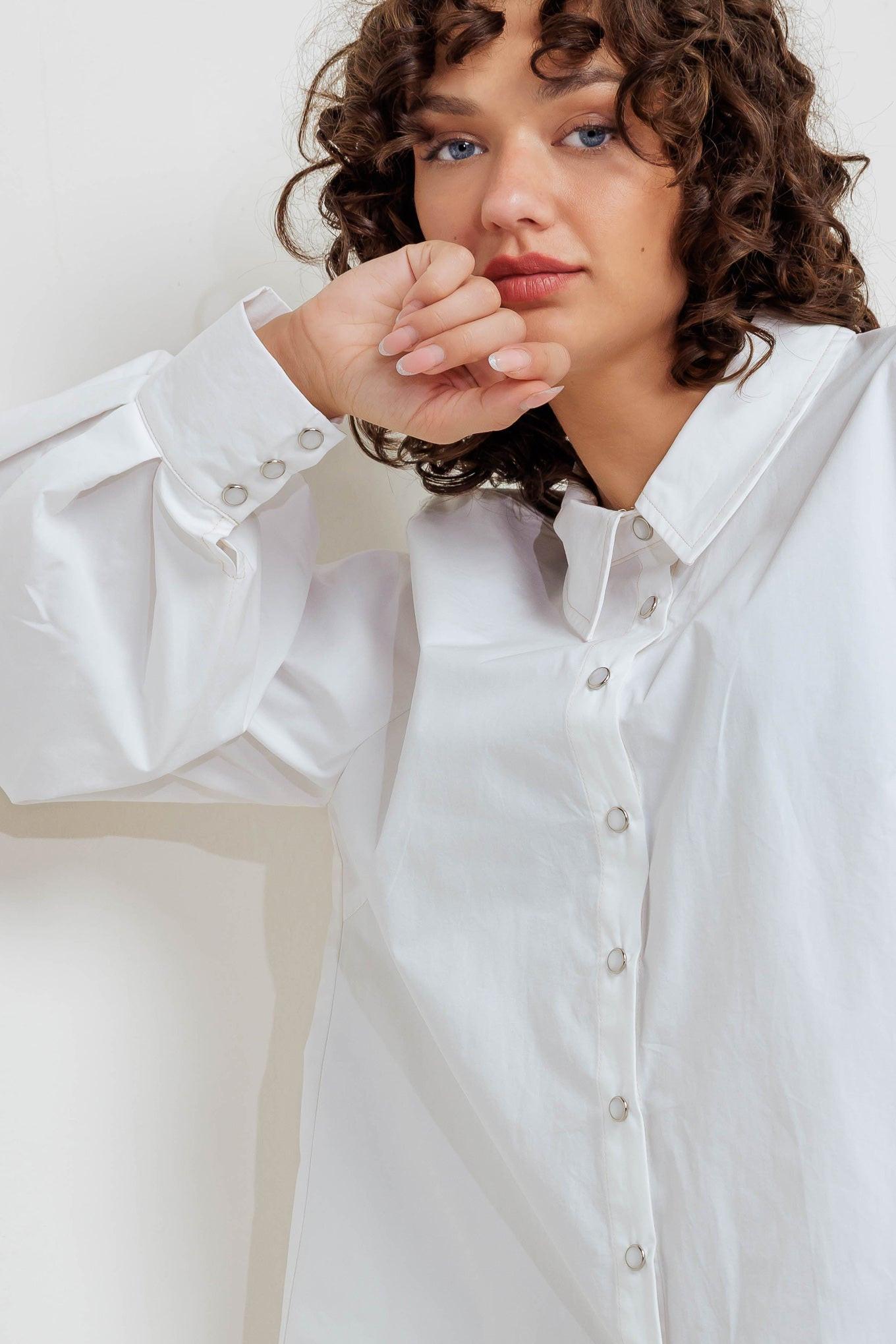 White Noise Solid Woven Top