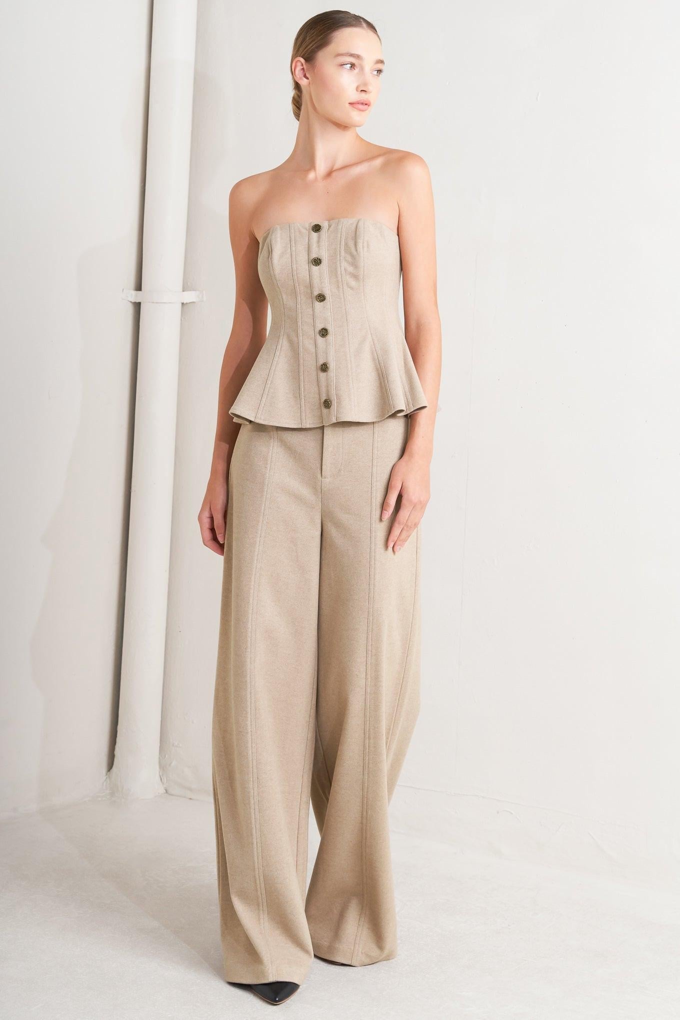 Modern Corset Mocha Knit Top
