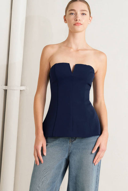 Noir Contour Woven Top