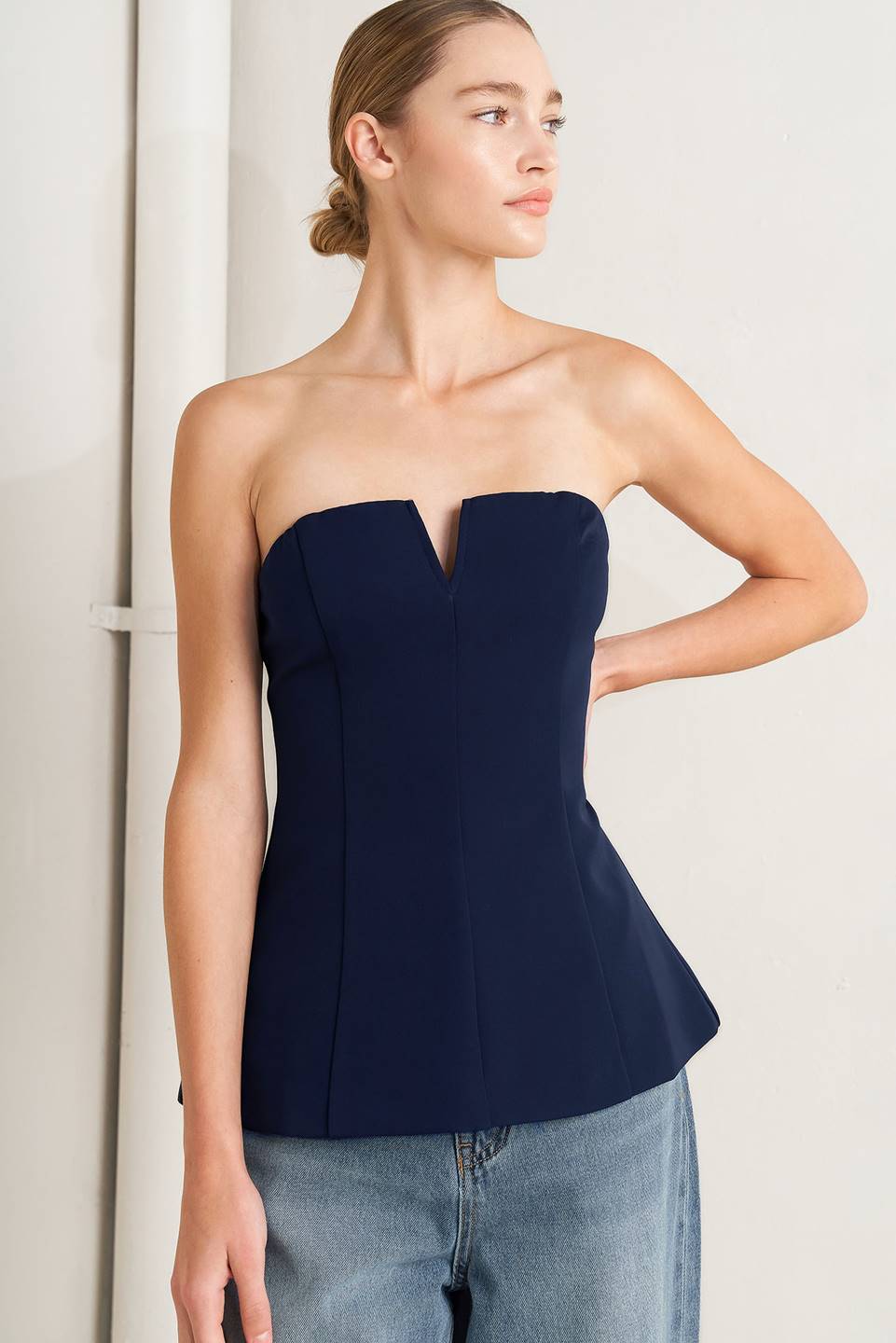 Noir Contour Woven Top