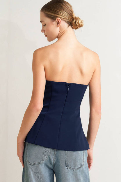 Noir Contour Woven Top