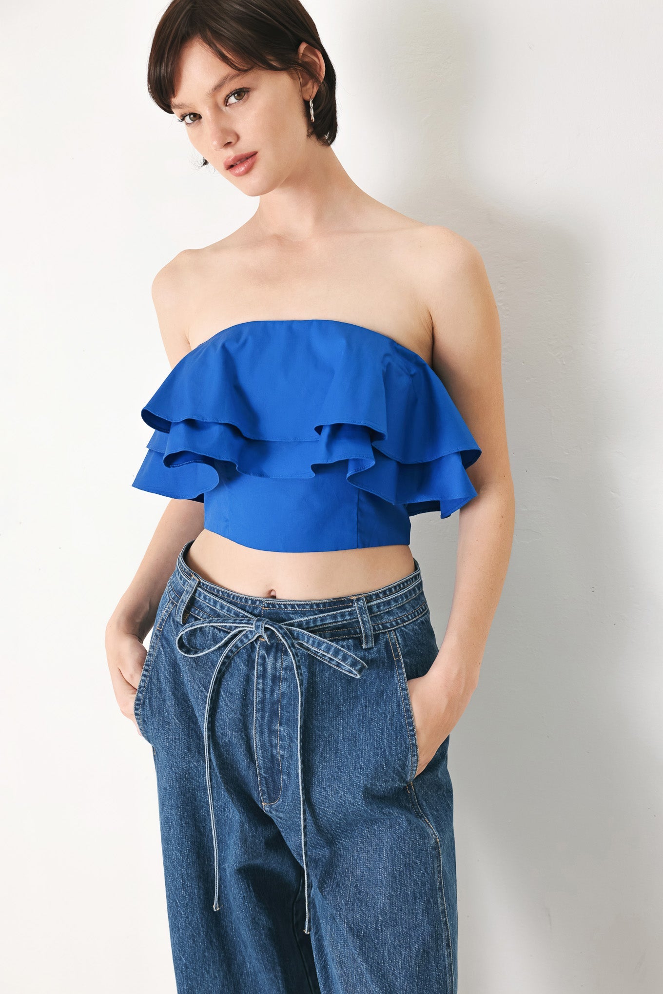 Royal Flow Woven Tube Top