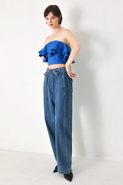 Royal Flow Woven Tube Top