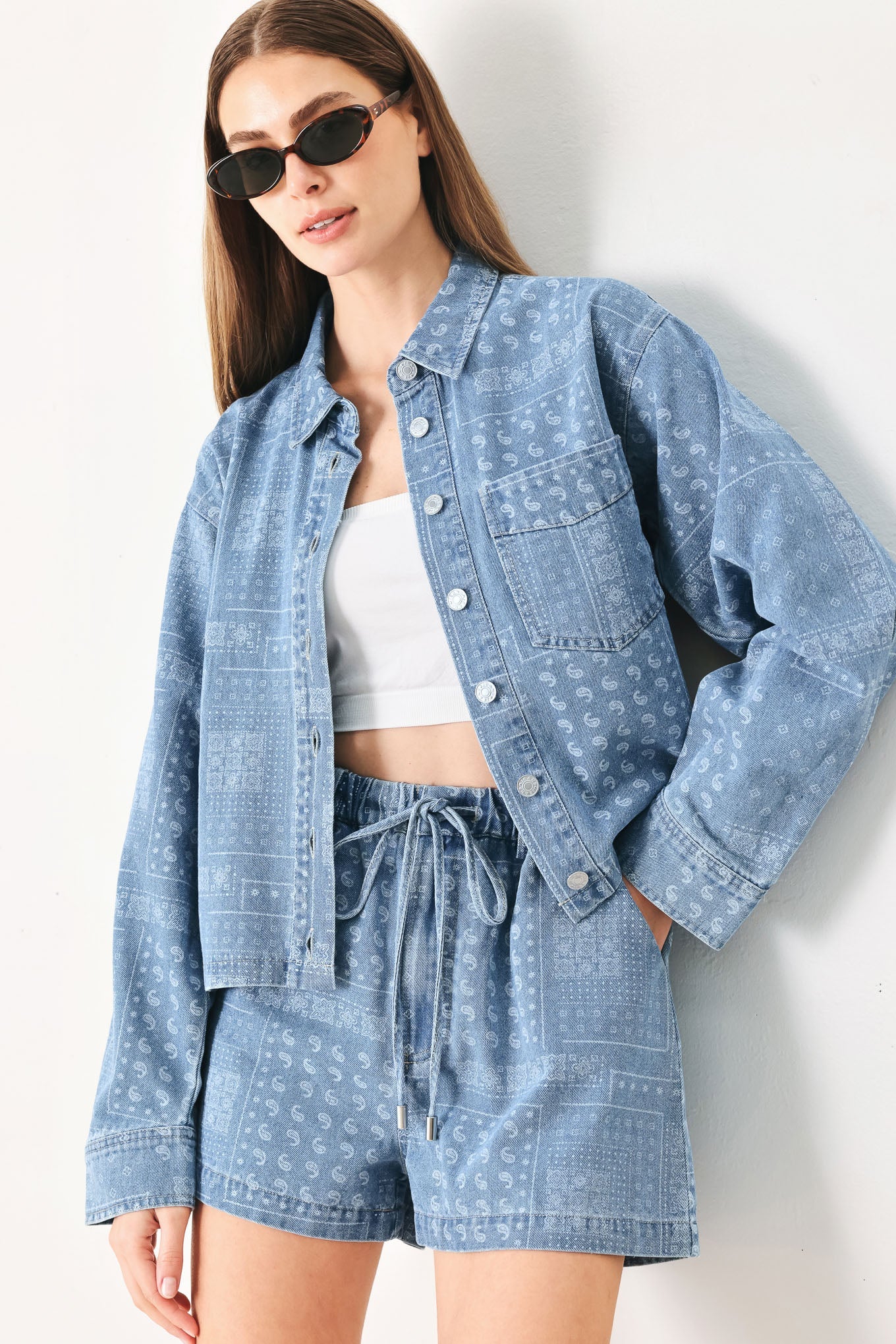 Vintage Bandana Denim Jacket