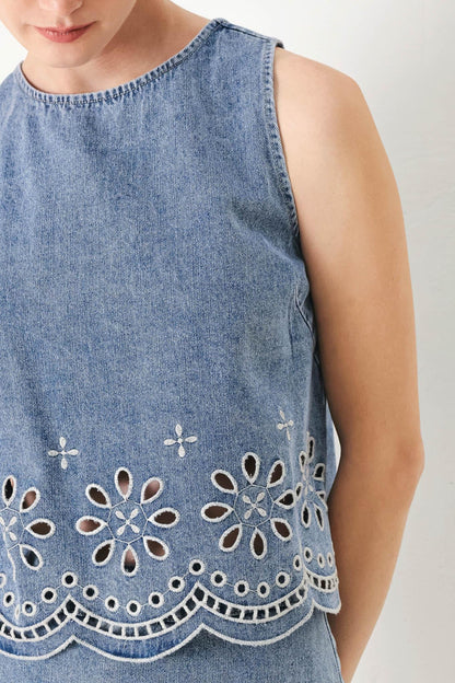 Floral Love Denim Top