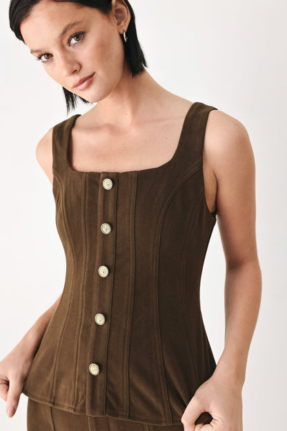Sweetest in Sight Brown Peplum Top