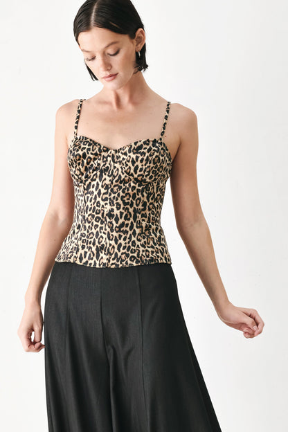 Wild Spot Bustier Woven Top