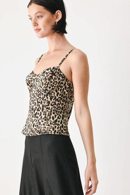 Wild Spot Bustier Woven Top