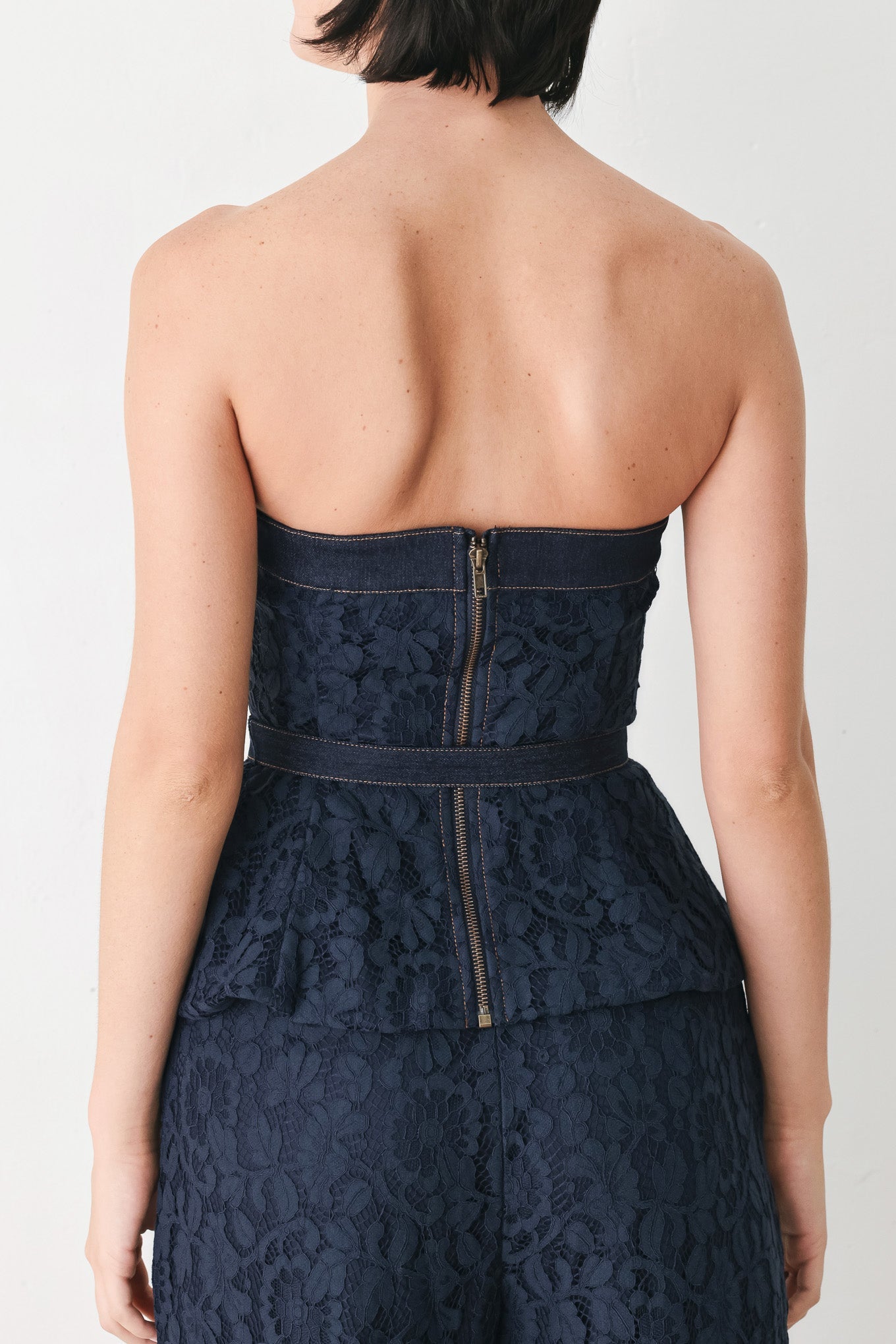 Midnight Petal Flow Woven Lace Top