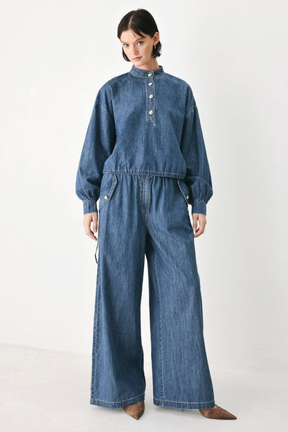 Indigo Comfort Line Denim Top